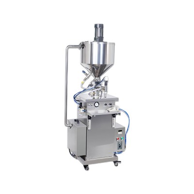 Pneumatic filling machine/filler for paste/cream with mixer